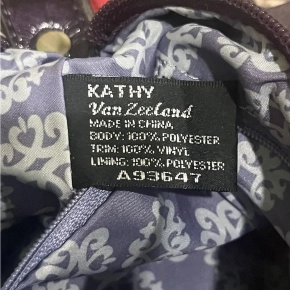 Kathy Van Zeeland Y2K Hobo Boho Red Black Purple Floral Fabric Gem Accents Bag - Picture 9 of 10